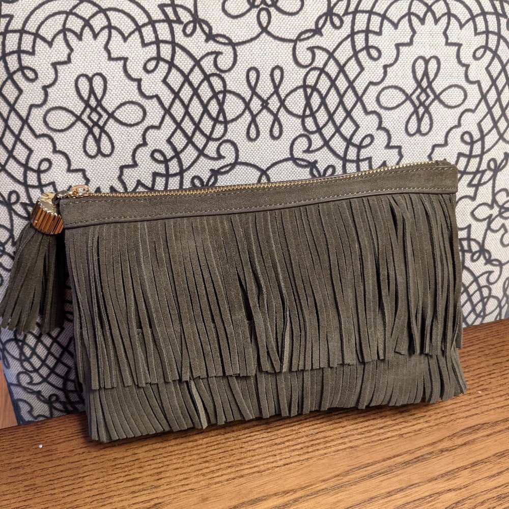 India Hicks Dougal Fringe Clutch